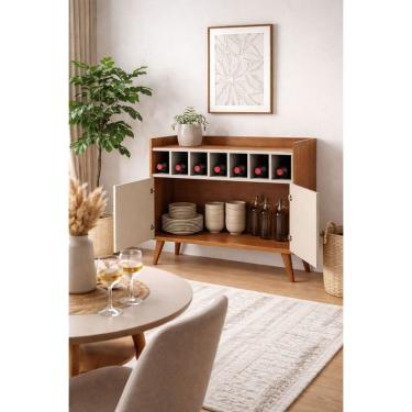 Imagem de Buffet aparador adega 2 portas retrô Itália 90cm Arbo Design