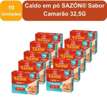 Imagem de Kit 10 Unidades Caldo em pó SAZÓN Sabor Camarão 32,5G