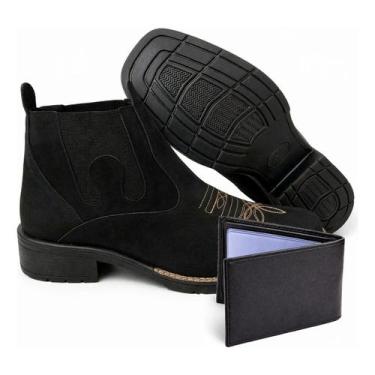 Imagem de Kit Botina Masculina Texana Country Carteira Slim Versatil - Oldsen, P