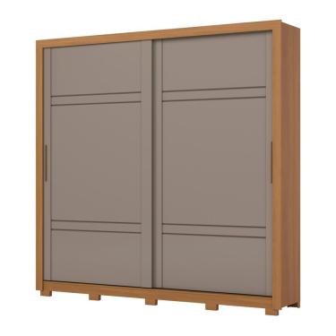 Imagem de Guarda Roupa Casal 02 Portas Deslizantes 04 Gavetas Sintra D343 Cinamomo Avelã - Henn