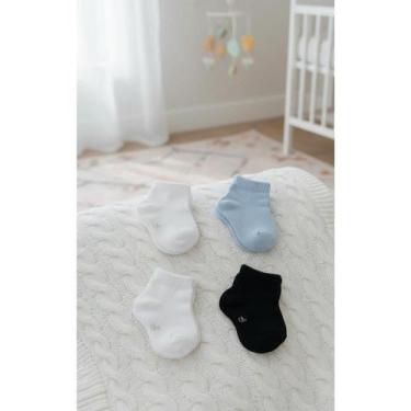 Imagem de Kit 6 Pares Meia Bebê Algodão Lisa Masculina 16-23 - Congratulations S