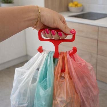 Imagem de Kit 2 Suportes Sacola Cor:Vermelho - won, Vermelho