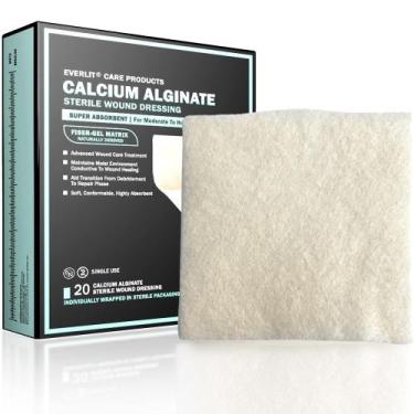 Imagem de Curativo para feridas: Alginato de cálcio EVERLIT, pacote com 20