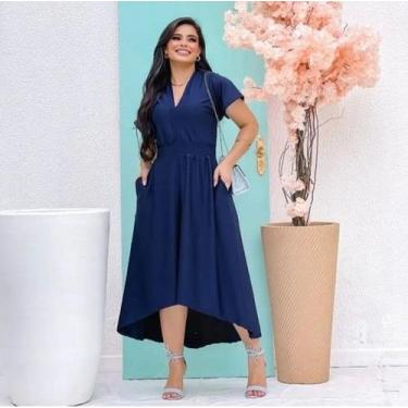 Imagem de Vestido Mullet Lastex na Cintura Moda Evangélica Feminina - Miss Flowe