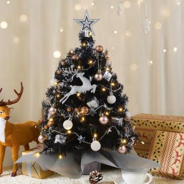 Imagem de Árvore de Natal Juegoal Black Mini 60cm com 50 luzes LED