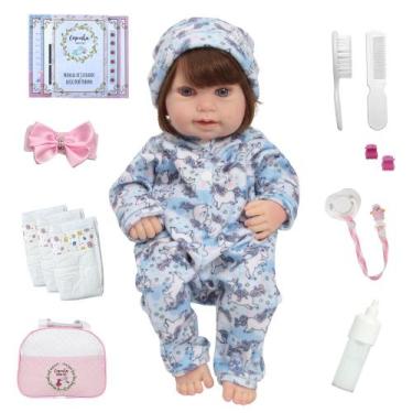 Imagem de Bebê Reborn Boneca Fio a Fio Recém Nascida Com Kit Itens - Cegonha Reb