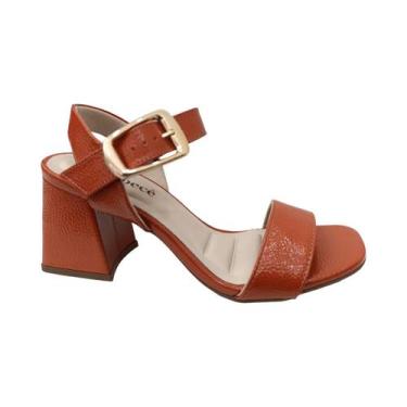 Imagem de Sandalia bebece salto grosso feminino t6030-123 - Bebecê, Telha, 35