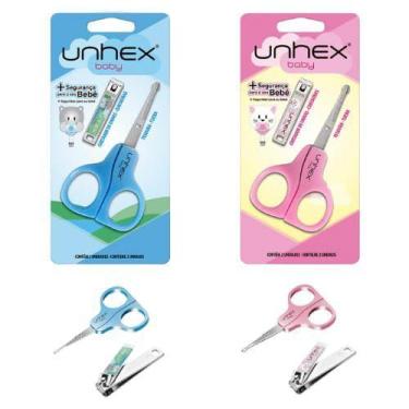 Imagem de Cortador de Unhas + Tesoura Infantil Bebê Tesourinha Baby - Unhex, Ros