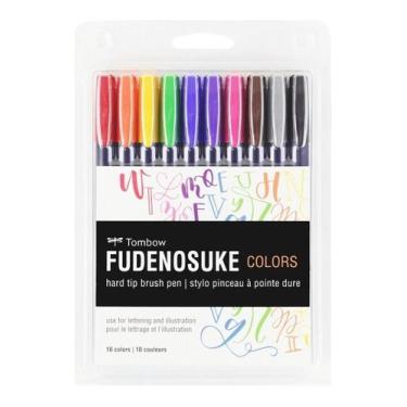 Imagem de Caneta Pincel Fudenosuke Tombow 10 Cores, Pincel Fudenosuke