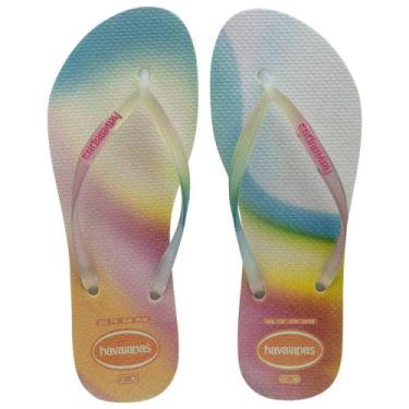 Imagem de Chinelo Feminino Havaianas Slim Metallic Rainbow
