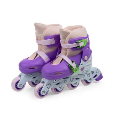 Imagem de Patins Roller Inline Infantil Roxo 34-37 Fenix