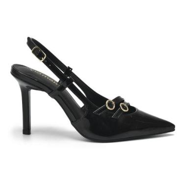 Imagem de Sapato Feminino Slingback Via Marte 044-007-01, Preto, 38