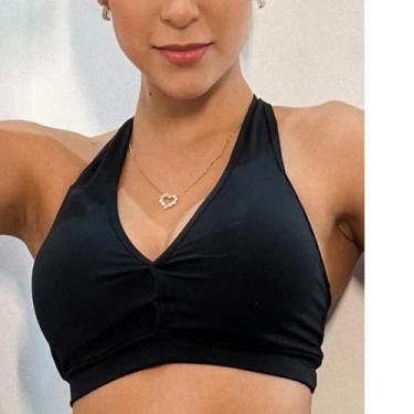 Imagem de Top nadador adulto com bojo removível mais corpo, Preto, M