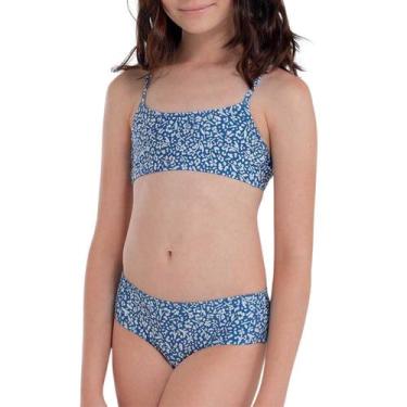 Imagem de Biquini Praia Infantil Estampado Alta Cobertura Conforto - She, Azul a