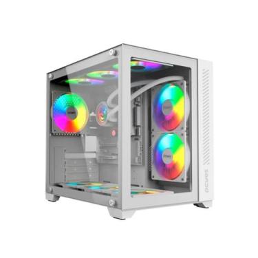 Imagem de Gabinete Gamer Forcefield White Ghost Mid Tower Micro ATX Branco PCYES