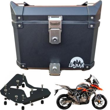 Imagem de Baú Braz Alumínio Preto Urban 35l + Base Zontes T310 Adv - Bráz Acessó