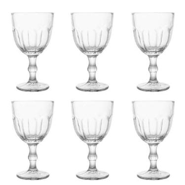 Imagem de Conjunto De Taças De Vidro Para água 6 Peças 300 Ml Faces Transparente