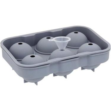 Imagem de Forma De Gelo Bola Com Funil Silicone 5x13x18cm Cinza - NH