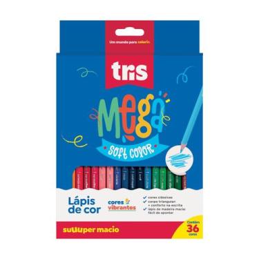 Imagem de Lápis de Cor Mega Soft Color c/ 36 Cores - Tris