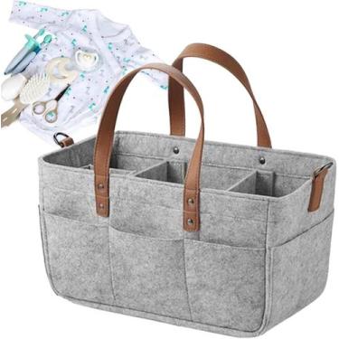 Imagem de Cesta Organizadora de Fraldas em Feltro 14L Easy Decor Porta Fraldas c