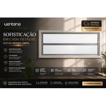 Imagem de Vitro Basculante Janela 40x100 Aluminio Vidro Liso - Variadas