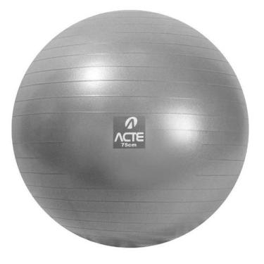 Imagem de Bola Suiça Pilates Yoga Ginástica 75 cm - Acte, Cinza