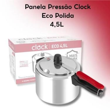 Imagem de Panela de Pressão Clock Eco Polida 4,5 Litros Super Resistente para Co
