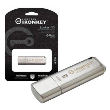 Imagem de Pen Drive 64gb Usb 3.2 Com Criptografia IronKey Locker+ 50 IKLP50/64GB