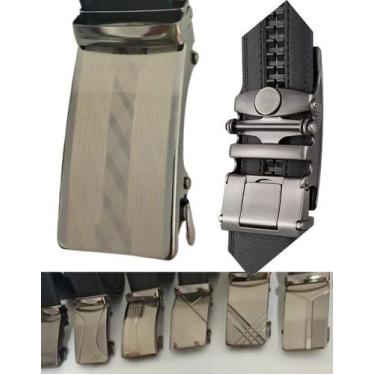 Imagem de Cinto Masculino em Couro Premium com Fivela Automática de Metal Escova