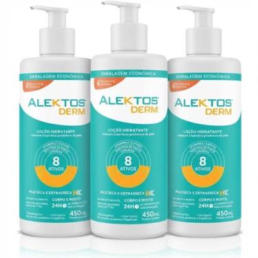 Imagem de kit 3 Alektos Derm 450ml Hidratante intenso Com Pós Biotico - MANTECOR