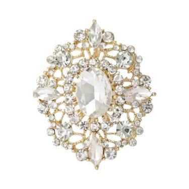 Imagem de Broches Ovais De Cristal Com Strass Para Mulheres E Unissex, Acessório