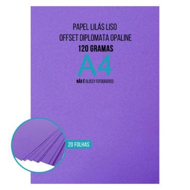 Imagem de Papel Roxo Sulfite Liso Offset Diplomata Opaline A4 120g Tipo Ofício 4