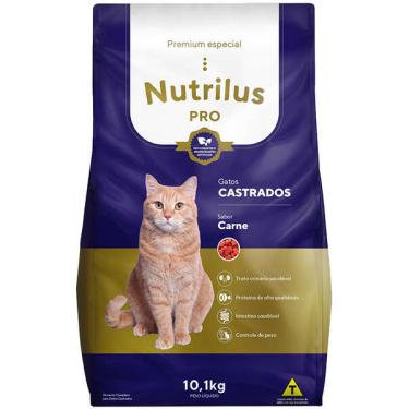 Imagem de Ração Seca Nutrilus Pro+ Carne para Gatos Adultos Castrados - 10,1 Kg