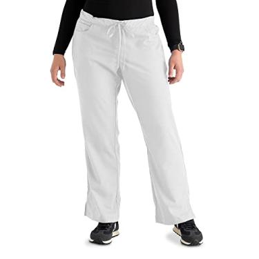Imagem de Calça feminina de uniforme hospitalar com cordão 4232 da Grey's Anatomy, Branco, X-Small Tall
