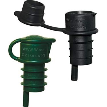Imagem de Haley's Corker Aerador de vinho 5 em 1, rolha, dosador, filtro, gravador, combo com 2 unidades (padrão, tampa de rosca)