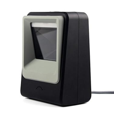 Imagem de Scanner de códigos de barras QR 2D, leitor de códigos de barras automático USB omnidirecional, mãos livres, para digitalização de tela de computador de pagamento móvel