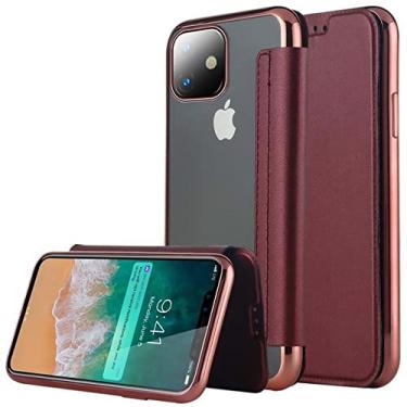 Imagem de Capa de carteira de couro de livro fino de luxo para iphone 11 pro xs max x 8 7 6 6 s s plus 5 5 s se xr capa de cartão macia traseira transparente, vermelha, para iphone 5 5 s se