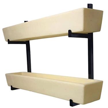 Imagem de Suporte de Ferro p/ Jardim Vertical com 2 Floreiras 80cm Cor: Bege