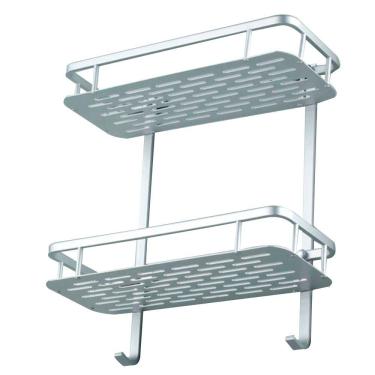 Imagem de Porta Shampoo Prateleira Duplo Parede Banheiro Chuveiro Aluminio Sabonete