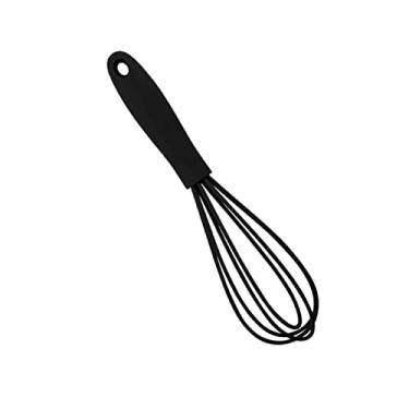 Imagem de Fancyes Batedor de de mão Utensílio de Agitador de Utensílios de antiaderente sem arranhões Batedor com fio Batedor de silicone, PRETO
