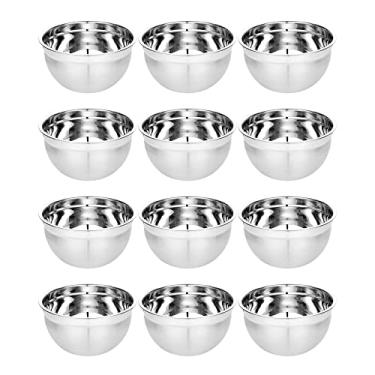 Imagem de Kit 12 Tigela Bowl Aço Inox Profissional 14 x 7cm Multiuso Utensilio Preparacao Cozinha