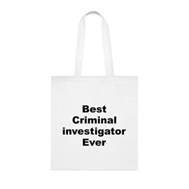 Imagem de Bolsa Tote Criminal Investigator, Best Criminal Investigator Ever Bag, Presente de investigador criminal, Bolsas reutilizáveis de investigador criminal, ideia de de Natal, Branco