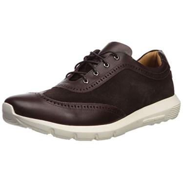 Imagem de Marc Joseph New York Tênis masculino de couro extra leve com tecnologia Wingtip, Napa vinho/camurça, 39