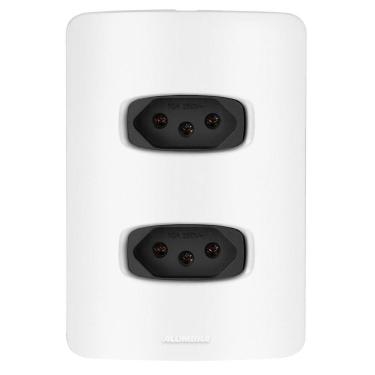 Imagem de Conjunto 2 Tomadas 10A - Alumbra Gracia Branco / Preto