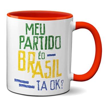 Imagem de Caneca Meu Partido É O Brasil Tá OK? Bolsonaro Presidente (Vermelha)