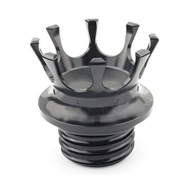 Imagem de Tampa de tanque de combustível King Crown para motocicleta - Alumínio - Preto, Ouro, Bronze, Prata Cromado - Compatível com Harley Davidson