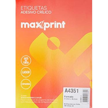 Imagem de Etiqueta para Impressora a Laser com 100 Folhas 21,2x38,2 493473 - Maxprint