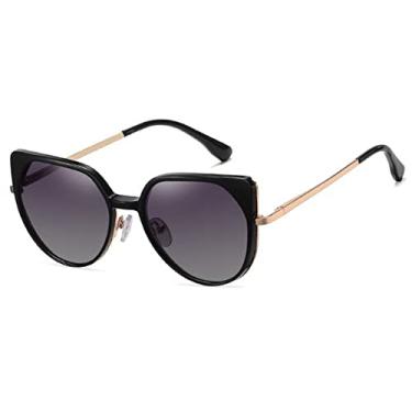 Imagem de Moda Cat Eye Clip em Óculos de Sol Feminino Verão Pesca Óculos Magnéticos Óculos de Condução Grandes Óculos de Luxo L, C4 Preto Cinza, Tamanho Único