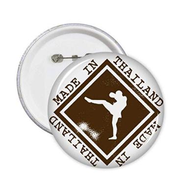 Imagem de Make in Thailand Boxe Art Illustration Pins Badge Button Emblema Decoração Acessório 5 peças