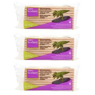 Imagem de Super Sculpey Original Beige Oven-Bake Clay Ceramic-Like Sculpturing Compound - Semi-Translucent Finish, Shatter and Chip Resistant – 1 LB, Pack of 3